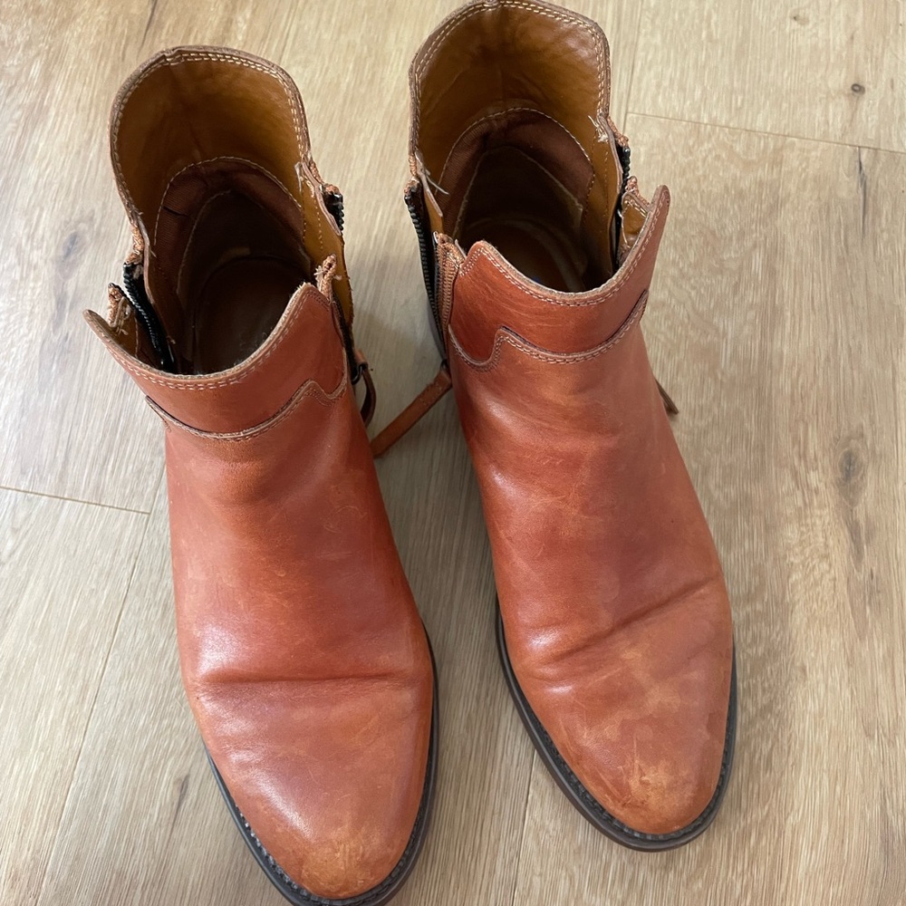 Franco Sarto Tan Ankle Boots